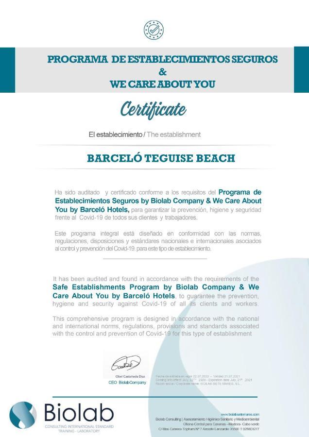 Barcelo Teguise Beach - Adults Only Costa Teguise Esterno foto